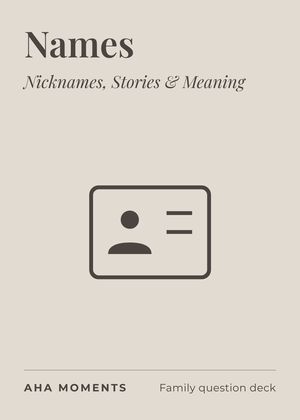 The Names card: Nicknames, Stories & Meaning