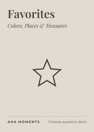 The Favorites card: Colors, Places & Treasures
