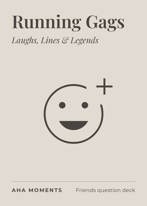 The Running Gags card: Laughs, Lines & Legends