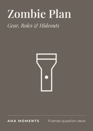 The Zombie Plan card: Gear, Roles & Hideouts