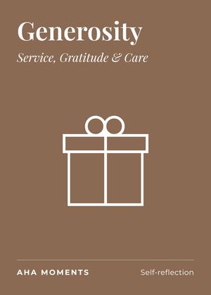 The Generosity card: Service, Gratitude & Care