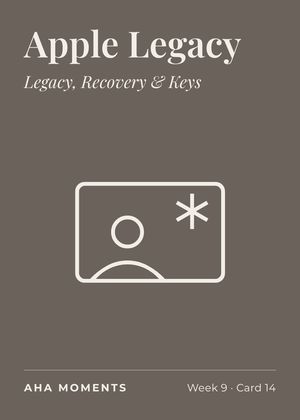The Apple Legacy card: Legacy, Recovery & Keys