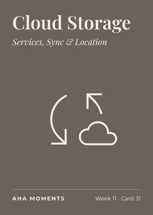 The Cloud Storage card: Services, Sync & Location