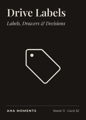 The Drive Labels card: Labels, Drawers & Decisions