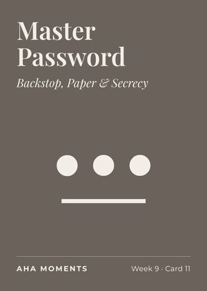 The Master Password card: Backstop, Paper & Secrecy