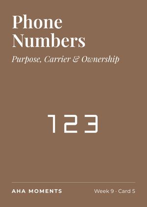 The Phone Numbers card: Purpose, Carrier & Ownership