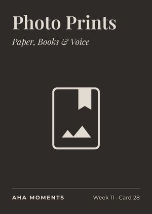 The Photo Prints card: Paper, Books & Voice