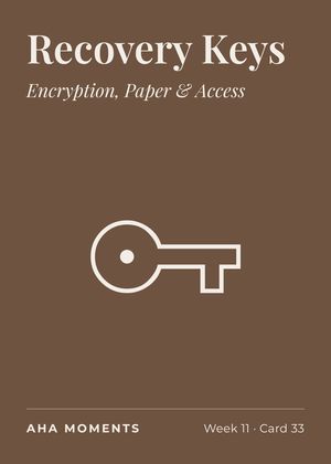 The Recovery Keys card: Encryption, Paper & Access