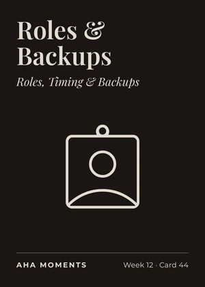 The Roles & Backups card: Roles, Timing & Backups