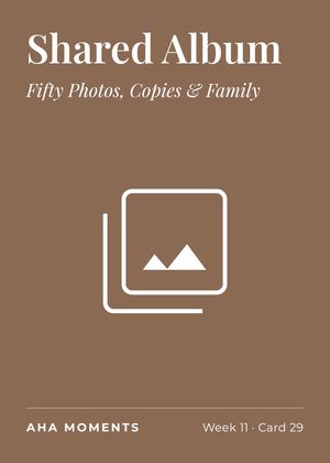The Shared Album card: Fifty Photos, Copies & Family