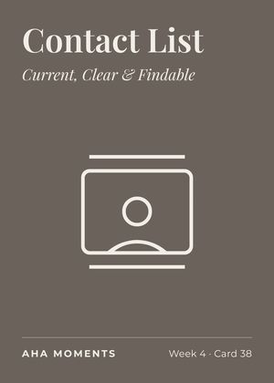 The Contact List card: Current, Clear & Findable