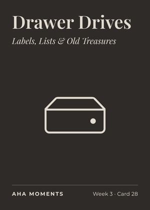 The Drawer Drives card: Labels, Lists & Old Treasures