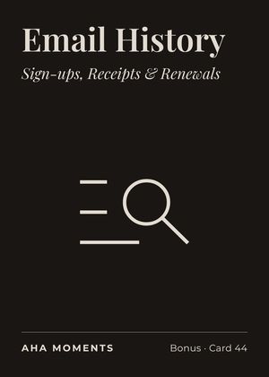 The Email History card: Sign-ups, Receipts & Renewals