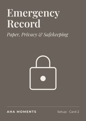 The Emergency Record card: Paper, Privacy & Safekeeping