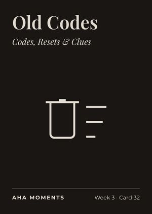 The Old Codes card: Codes, Resets & Clues