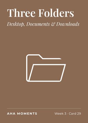 The Three Folders card: Desktop, Documents & Downloads