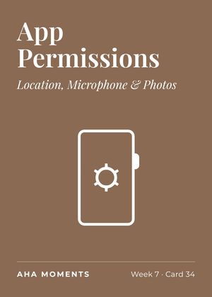 The App Permissions card: Location, Microphone & Photos