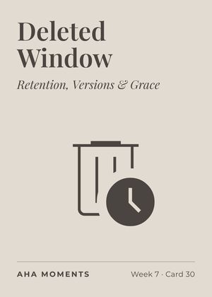The Deleted Window card: Retention, Versions & Grace