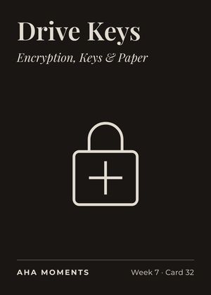 The Drive Keys card: Encryption, Keys & Paper
