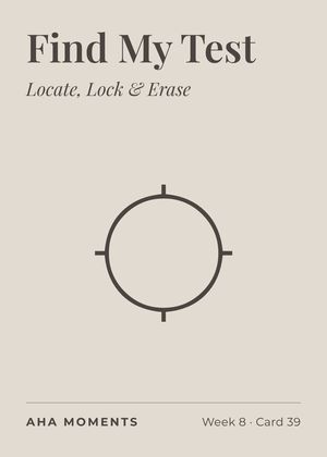 The Find My Test card: Locate, Lock & Erase