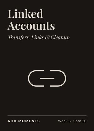 The Linked Accounts card: Transfers, Links & Cleanup