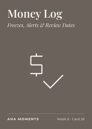 The Money Log card: Freezes, Alerts & Review Dates