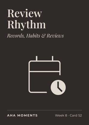 The Review Rhythm card: Records, Habits & Reviews