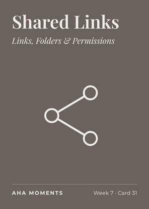 The Shared Links card: Links, Folders & Permissions