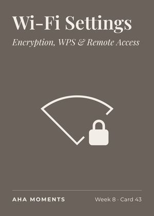The Wi-Fi Settings card: Encryption, WPS & Remote Access