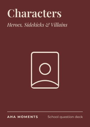 The Characters card: Heroes, Sidekicks & Villains