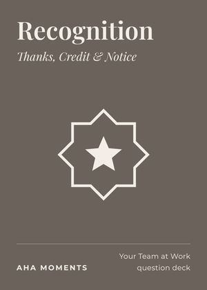 The Recognition card: Thanks, Credit & Notice
