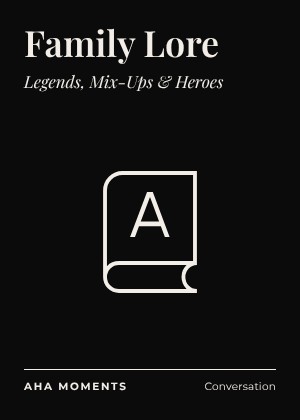 The Family Lore card: Legends, Mix-Ups & Heroes