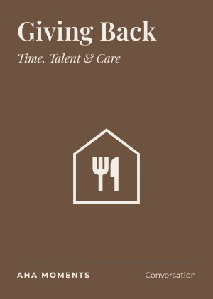 The Giving Back card: Time, Talent & Care