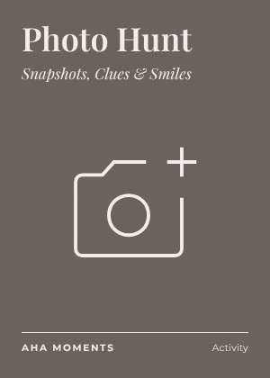 The Photo Hunt card: Snapshots, Clues & Smiles