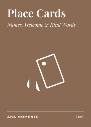 The Place Cards card: Names, Welcome & Kind Words