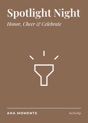The Spotlight Night card: Honor, Cheer & Celebrate