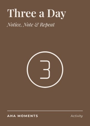 The Three a Day card: Notice, Note & Repeat