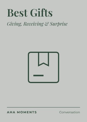 The Best Gifts card: Giving, Receiving & Surprise
