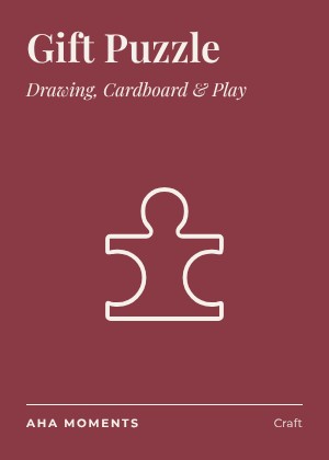The Gift Puzzle card: Drawing, Cardboard & Play