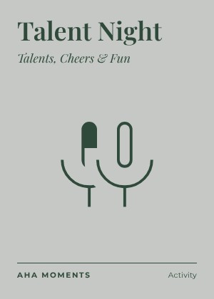The Talent Night card: Talents, Cheers & Fun